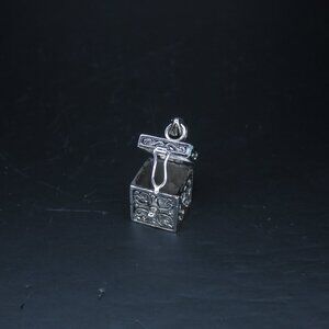 Sterling Silver Box Charm Pendant
